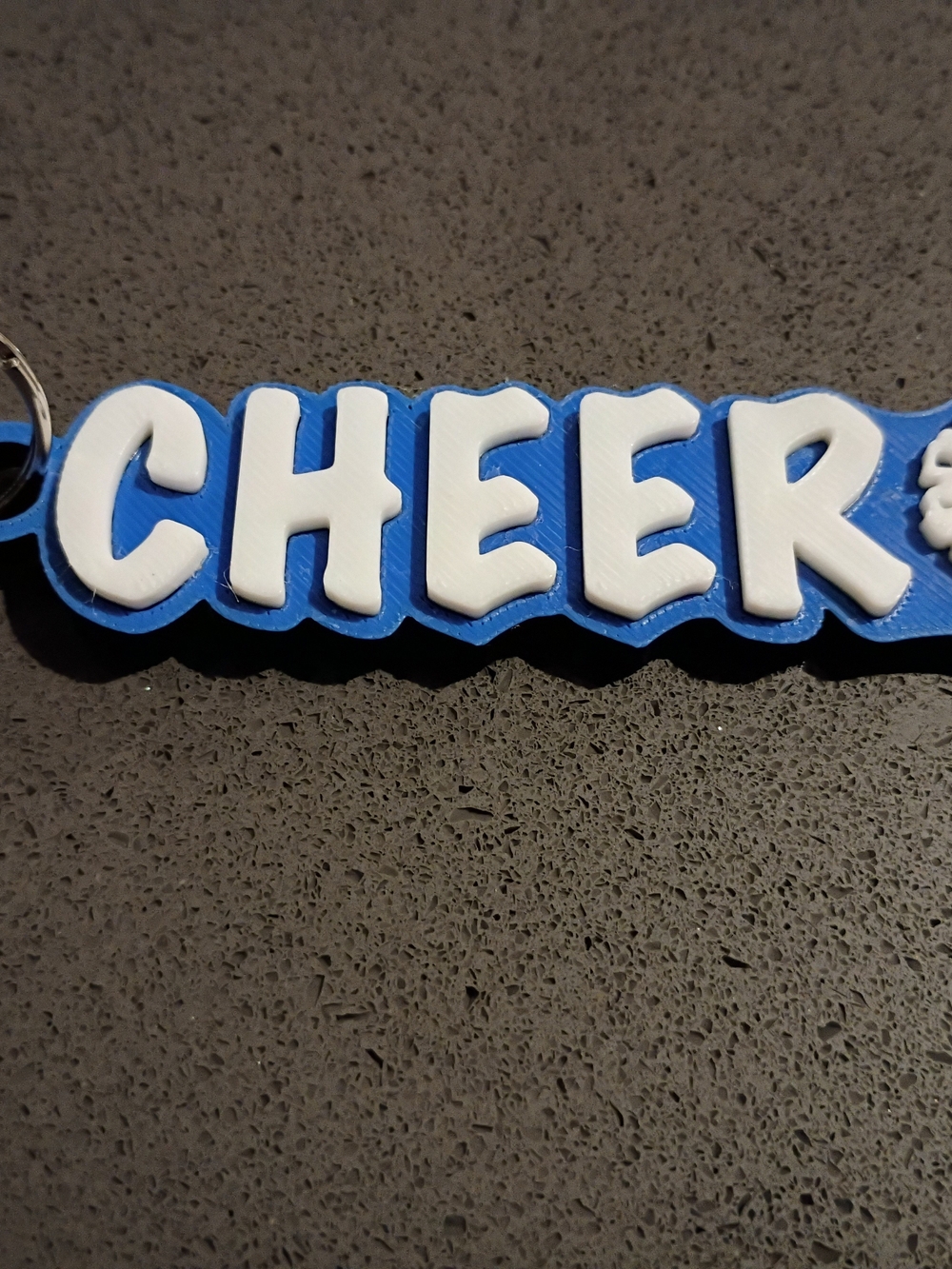 Cheer Blue and White Keychains